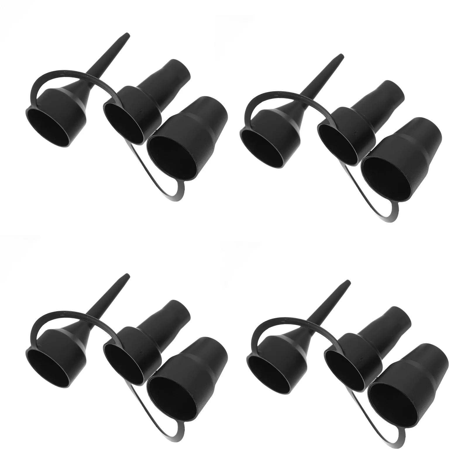 4 Pcs Queen Size Air Mattress Replacement Nozzle Nozzles Inflatable Pump Plastic Attachments Blower Inflator Black Bed