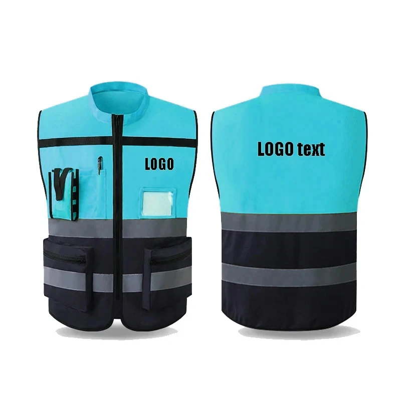 High Visibility Reflective Vest Large Pocket Construction Worker Safety Work Clothing Night Riding Safety Clothing