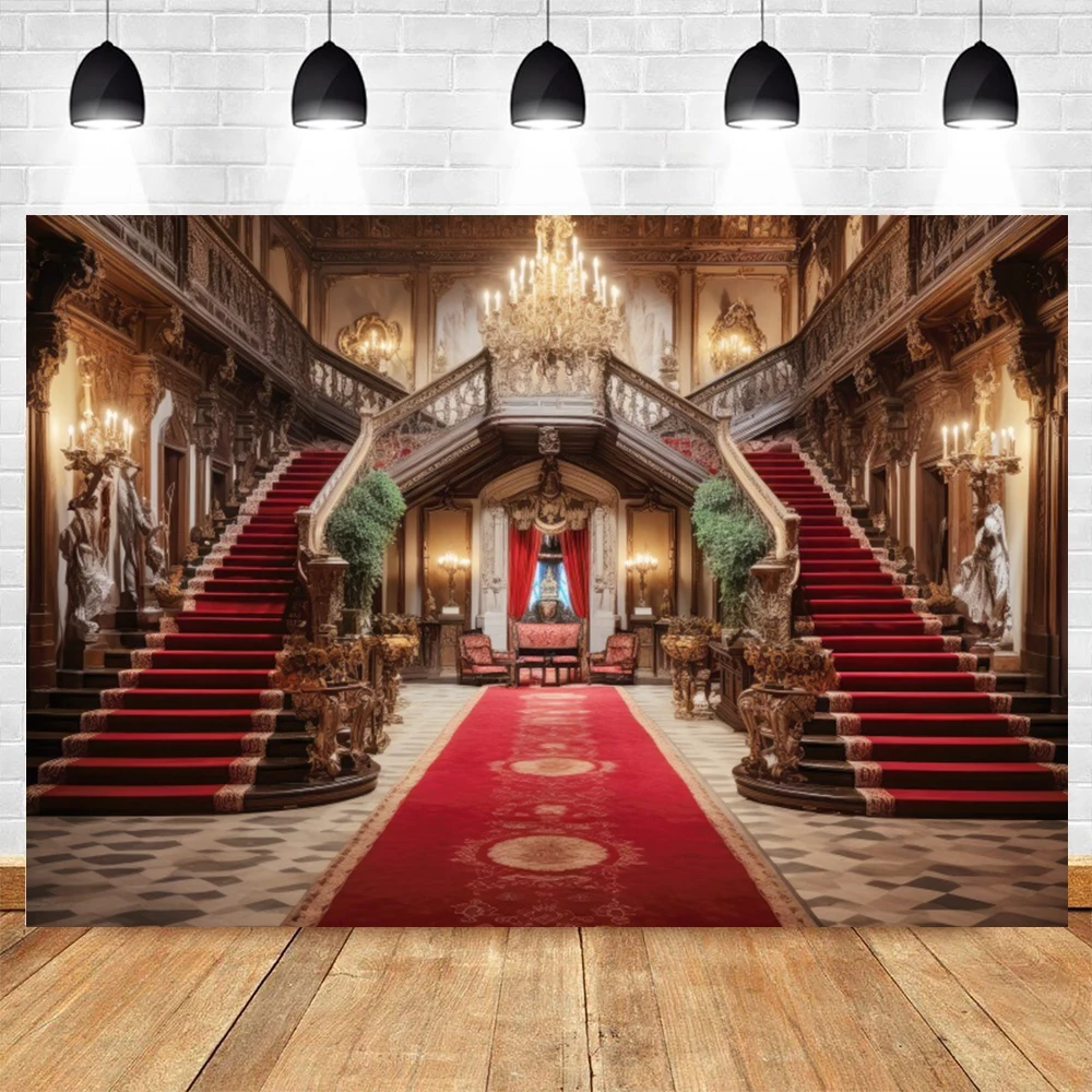 Luxurious Palace Backdrop for Photography Retro Castle Interior Wall Wedding Birthday Party Kids Adult Portrait Photo Background