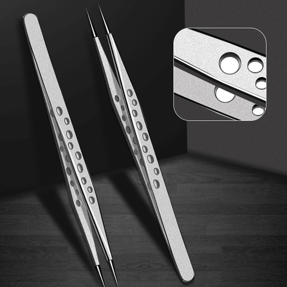 Anti-static Precision Industrial Tweezers Curved Straight Tip Stainless Steel Tweezers Phone computer Repair DIY Hand Tools