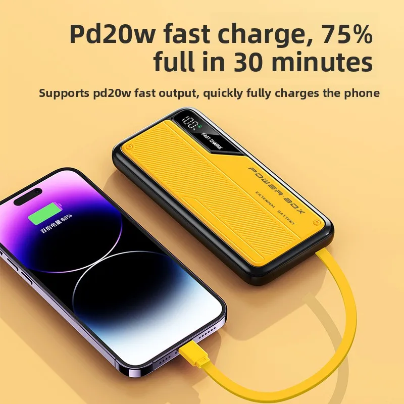 10000mAh 20000mAh 22.5W Carga Super Rápida Para iPhone Para Samsung Para Xiaomi Para Huawei Compacto Portátil Cabos Embutidos