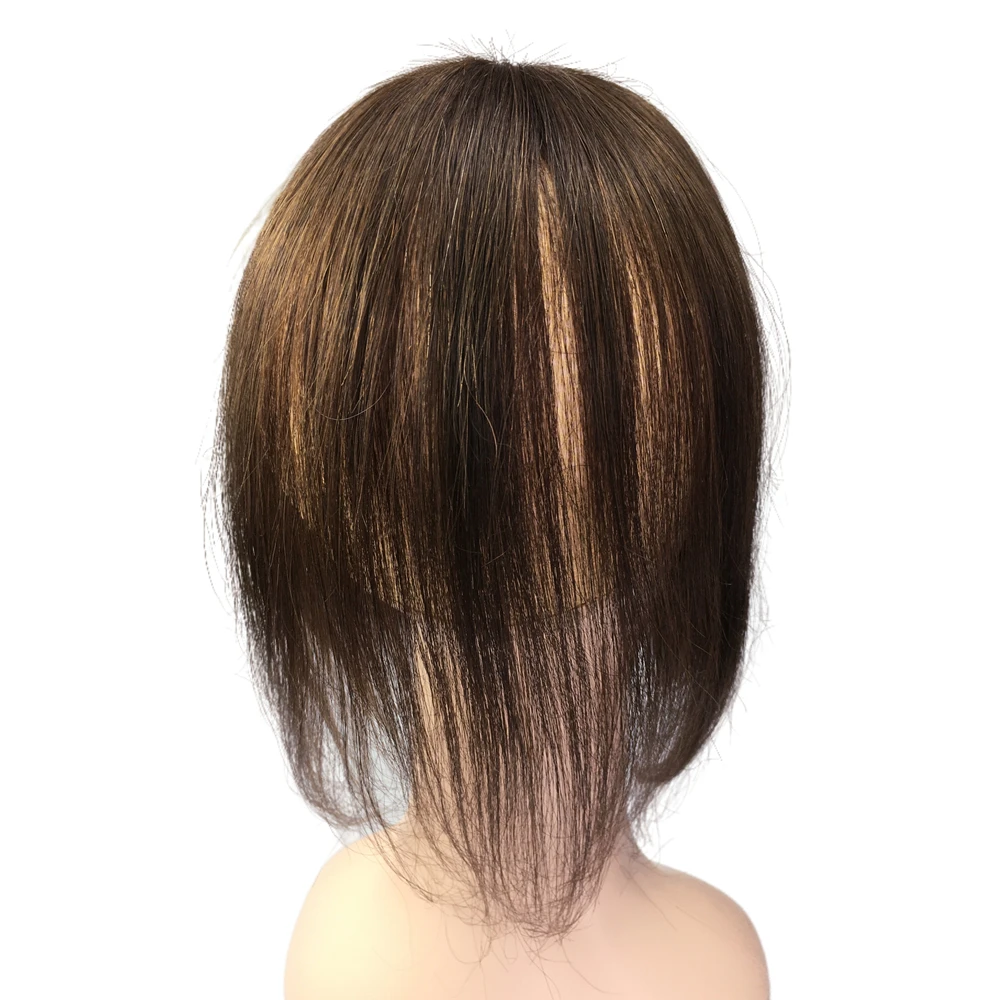 12inch Invisible Human Hair Toppers For Women 10x11cm Base Thin Clip In Wiglets Hairpiece for Mild Hair Loss Cover Grey Hair