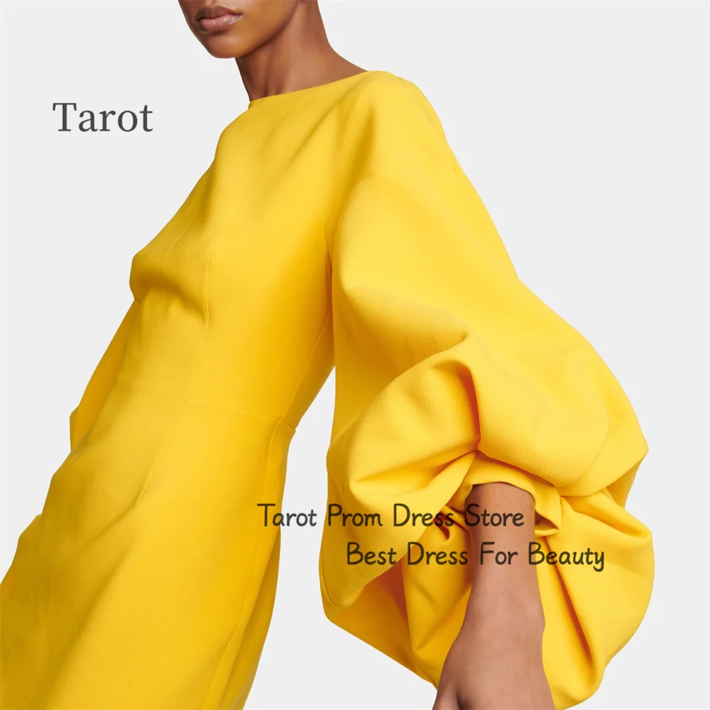 

Tarot Showy Long Lantern Sleeves Evening Dresses Dubai A Line Fitted Waist Formal Prom Party Gowns Elegant vestidos de festa