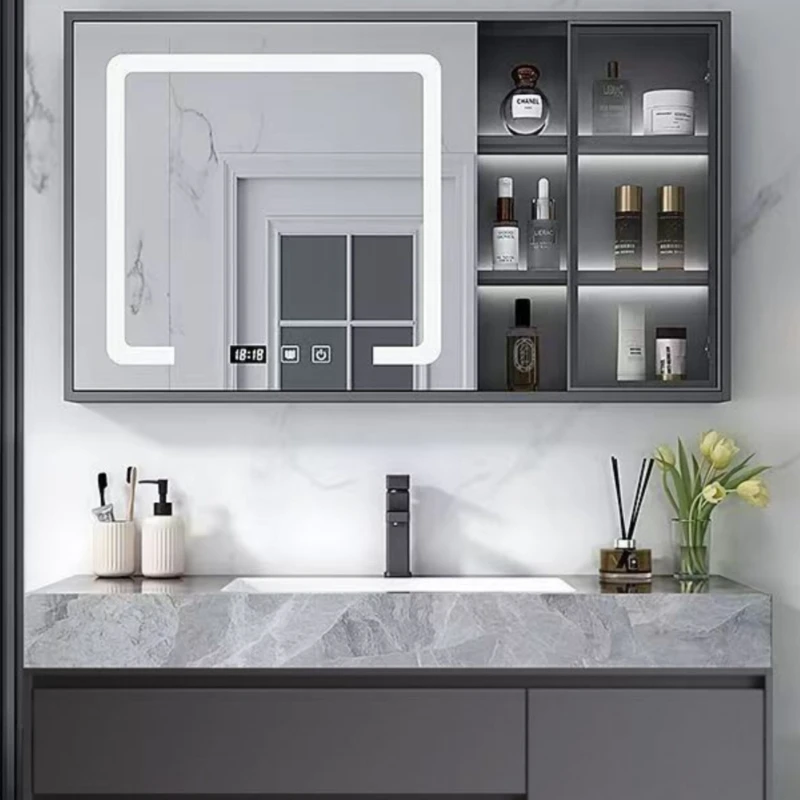 Towel Cabinet Salon Station Sink Base Wall Cabinets Furniture Luxury Shelf Bathroom Multifunction Vanity Mueble Lavabo Mirror