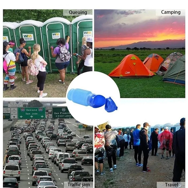 750ml Outdoor Portable Car Urinal Telescopic Squat-free Female Boys And Children Travel Camping Hiking Emergency Urinal Foldable