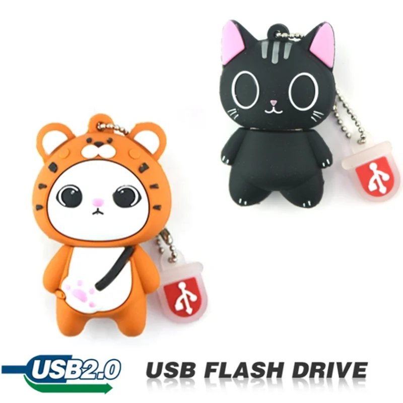 New Arrival Cartoon Animal Cat Owl 64GB USB Flash Drive 8GB 16GB 32GB 128GB Controller Pendrive USB 2.0 Memory Stick Pen Drive