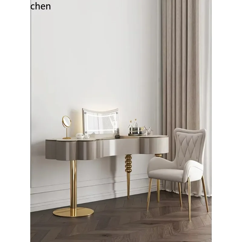 SZ-14 Dresser Bedroom Modern Minimalist Internet Celebrity Premium Clamshell Dressing Table Cream Style