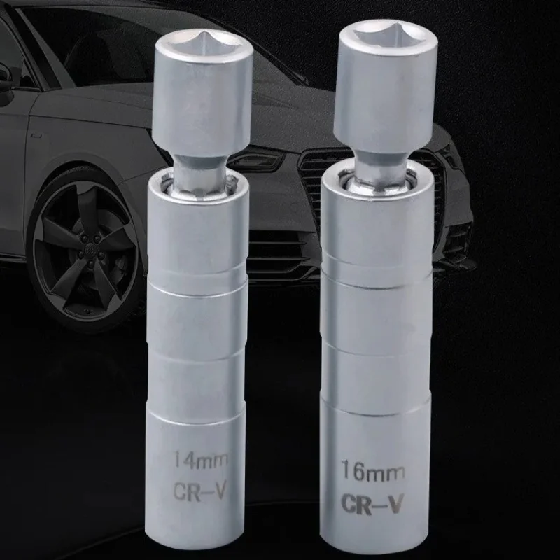 14mm/16mm spark plug socket wrench adapter - thin-walled joint spark plug removal tool with magnetic ring and hex screw
