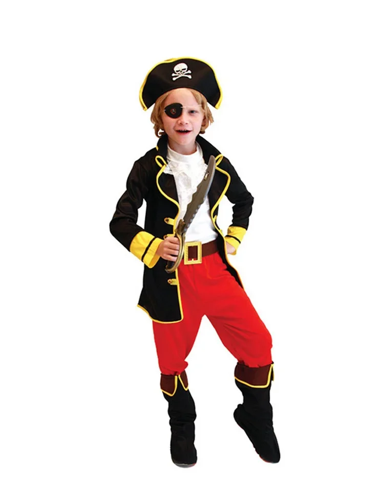 Halloween costumes, make-up stage children's Caribbean children's little pirate costumes