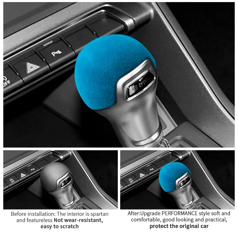 For Audi A3 Q2L S3 TT Sport Gear Shift Knob Boot Cover Trim Sticker Made of Alcantara Car Premium Interior Tuning Accessories view 2