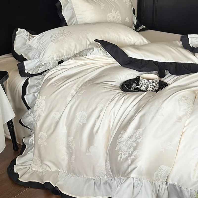 

Customizable retro French style 100S long-staple cotton four-piece bedding