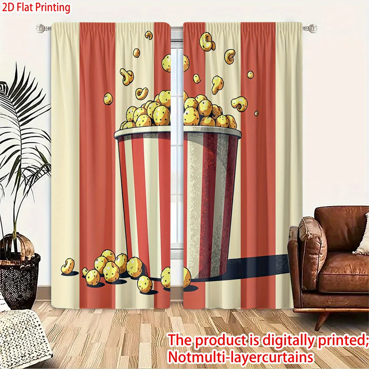 Home Cinema Kids - 3D Popcorn Bucket Curtain, Retro Cinema