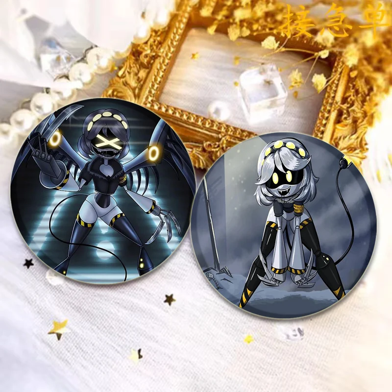 Anime Murder Drones Brooches Round Cartoon Handmade Pins for Backpack Cothes Accessories HD Print Badge Decoration Gifts