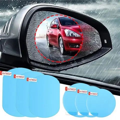 2pcs Rearview Mirror Rainproof Clear Film Sticker Protective for Car Motorcycle Bicycle Bike View AntiFog Waterproof Film Amagi