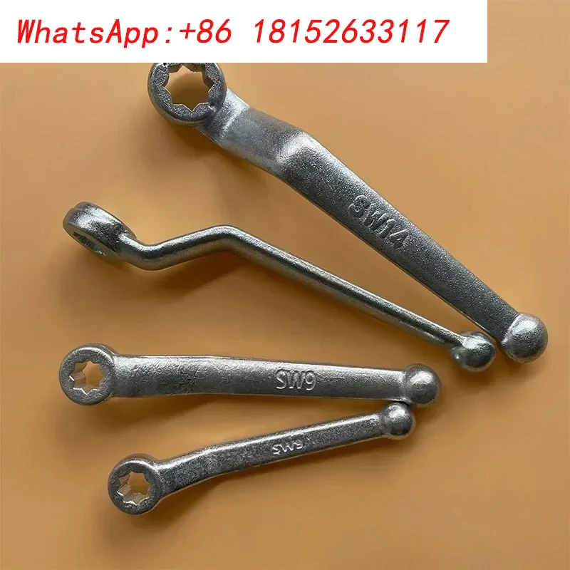 2pcs  High pressure handle SW9/11/12/14/17 forged steel ball valve octagonal flower hole square hole wrench handle MM