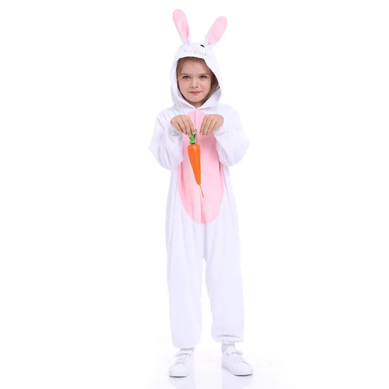 

Easter Bunny Cosplay Costume Cartoon Soft Animal Pajamas Kids Rabbit Jumpsuit Children's Day Performance Carnival Party Costume