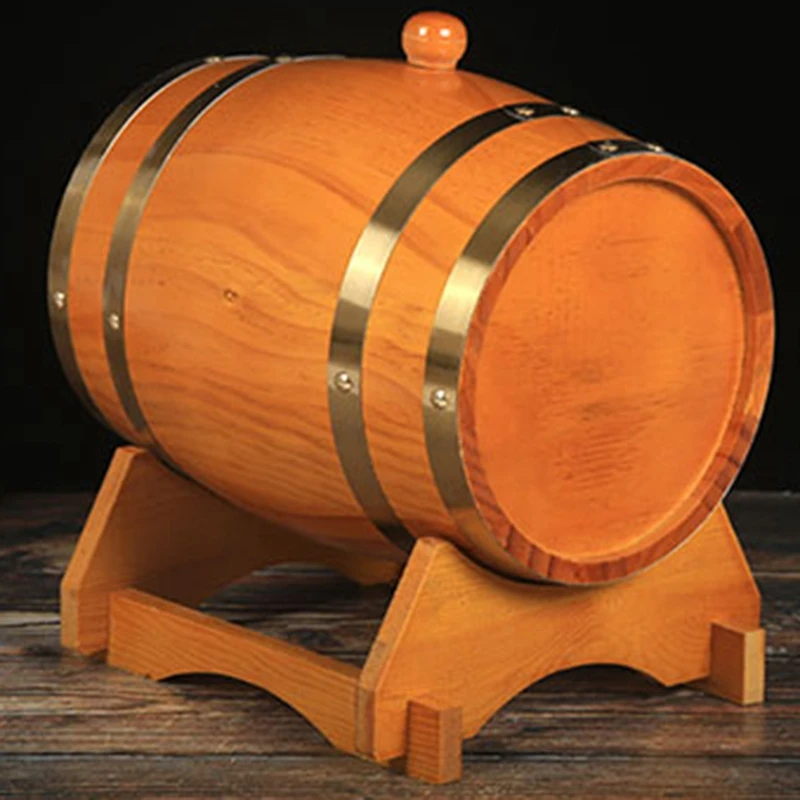 Oak Barrel, 1.5 L / 3 L Oak Storage Barrel Built-In Foil Liner To Store Your Own Whiskey, Beer, Wine, Bourbon, Brandy