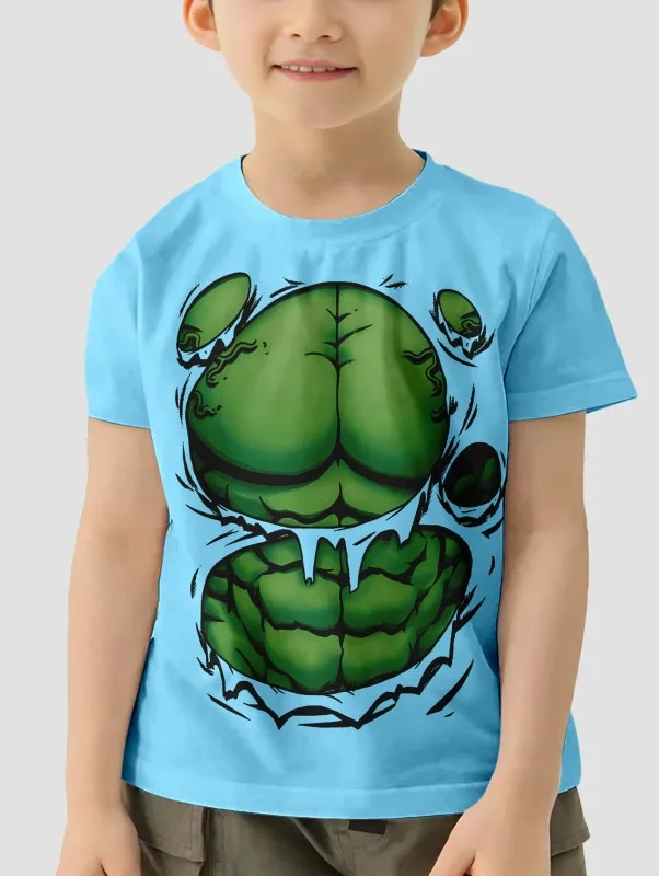 

Green Gaint Hulk T-Shirt For Boys Kids Clothes Children's Boy's Clothing Top Shirts Short Sleeve Tops 2024 T-shirts Child Wear