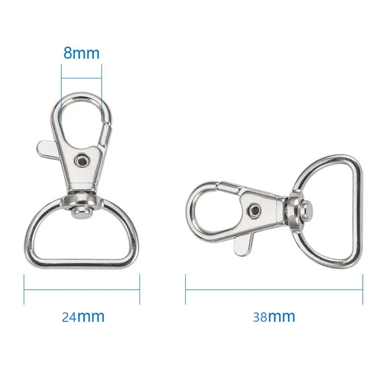 20 Pcs Metal Swivel Clasp Snap Hook Lobster And Key Rings Set For Keys Handbags Jewelry And Craft Making