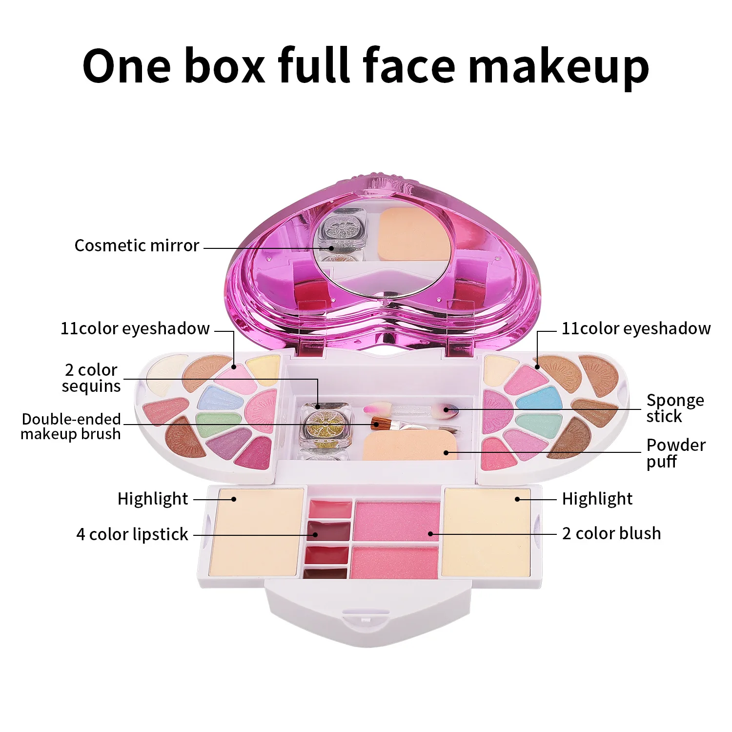 Makeup Gift Sets for Women Full Kits All in One 32 Colors Face Powder Eyeshadow Palette Make up Lip Eye Shadow Highlighter Brush