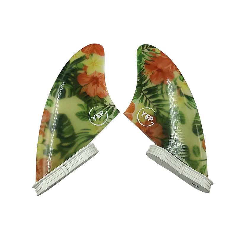 

UPSURF FCS 2 Fin Twin Fin Surf Fin KEE FIN Flower Color Quilhas Fin For Sup Accessories Fiberglass Surfboard Fin Twin Fin