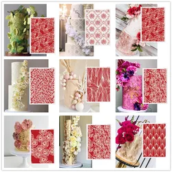 Flower Pattern Cake Stencil Wedding Cake Lace Side Plastic Stencil Cake Side Lace Stencil DIY Drawing Shape Cake Decorating Tool