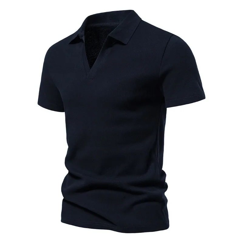 

Solid Color American Sports and Fitness T-shirt, Breathable and Elastic Henry Retro Short Sleeved Top, Men's Base Shirt
