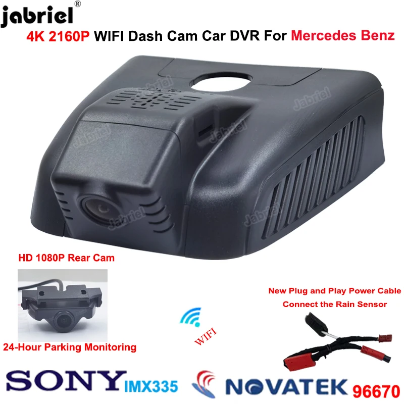 

4K 2160P Wifi Car DVR Dash Cam Rear Camera Video Recorder 24H for Mercedes Benz A Class w177 A180 A200 A220 2019 2020 2021 2022