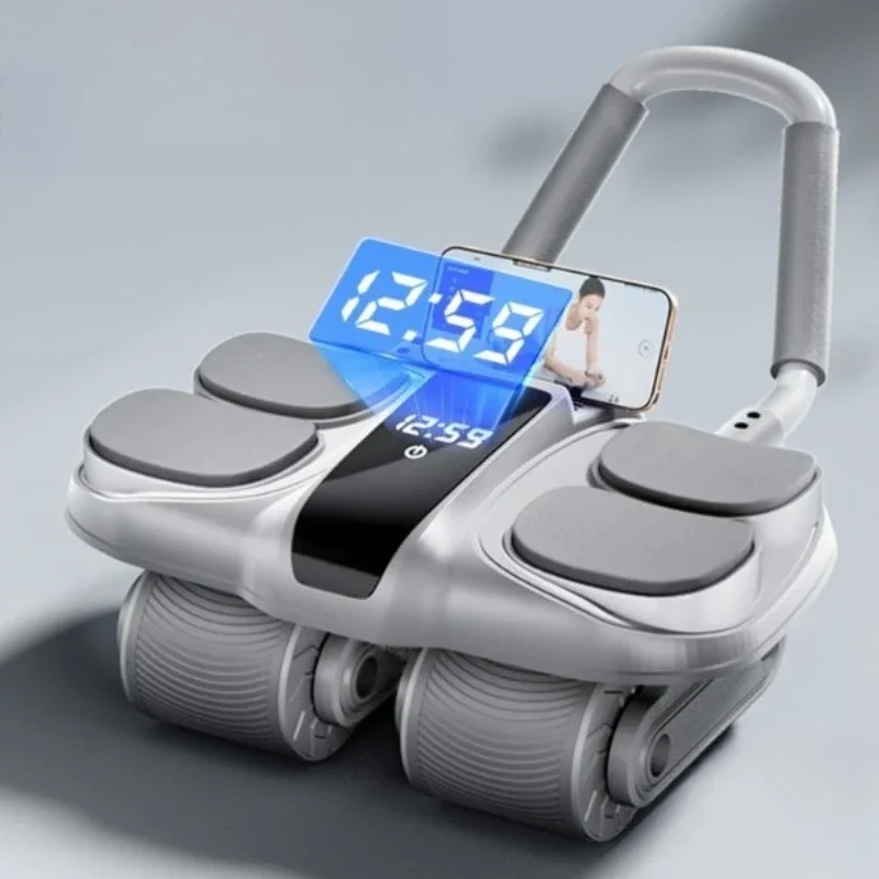 Four-wheel abdominal wheel automatic rebound abdominal muscle trainer