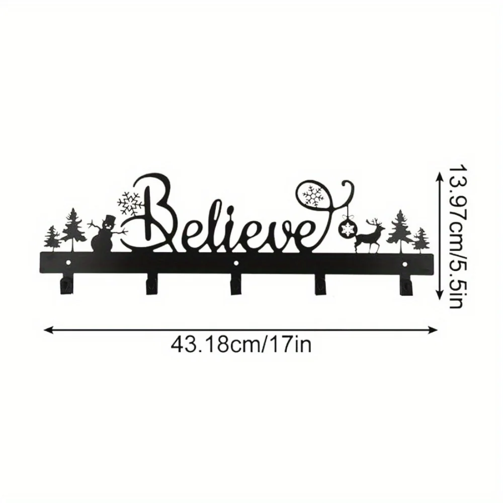 1 pc HELLOYOUNG - Enhance your mantel with Christmas stocking wall hanger. Hook bracket. Holiday decoration Santa, snowman