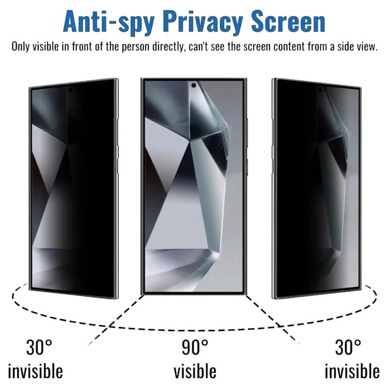 Privacy Tempered Glass For Samsung Galaxy S24 Ultra S24 Plus Anti Spy Screen Protector S24+ S23 Ultra Fingerprint Unlock Glass