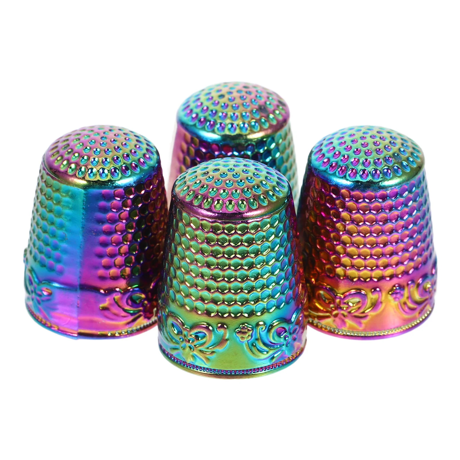 4 قطعة الكشتبانات الخياطة اليدوية المعدنية النحاس إصبع حامي نونسليب اللحف التطريز الحياكة الاكسسوارات الحرفية