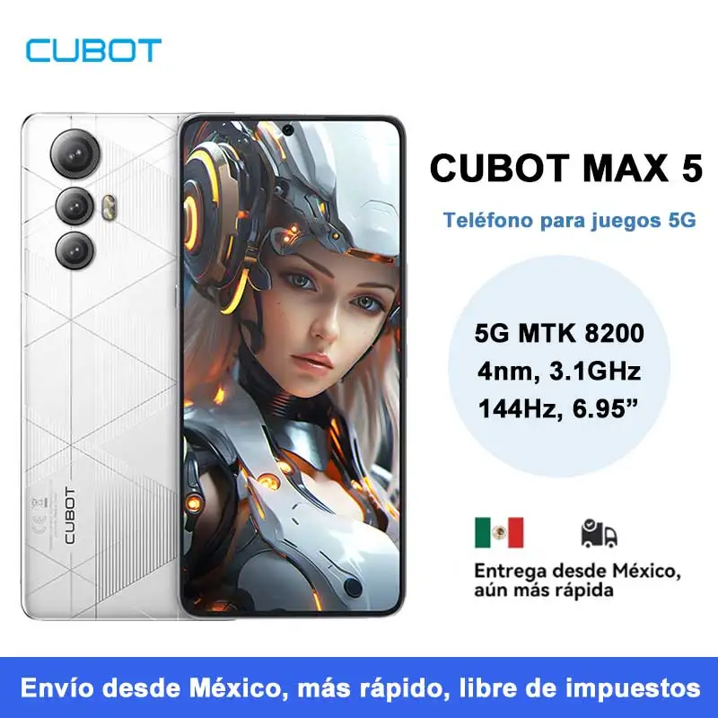 [Ship From Mexico] Smartphone 5G, CUBOT MAX 5, Dimensity 8200, 4nm, 3.1GHz, 6.95