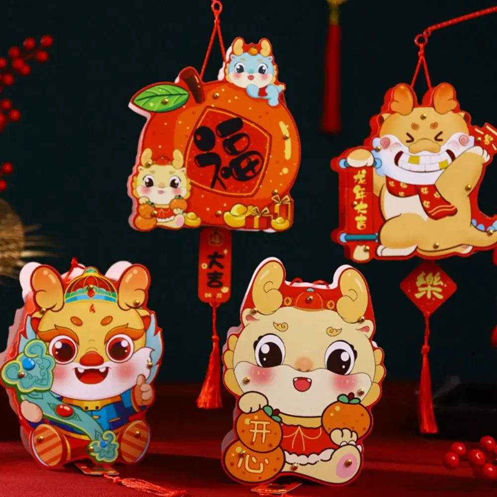 

Handmade New Year Paper Lantern Handheld Good Luck Chinese Lantern DIY Glowing Luminous Spring Festival Luminous Lanterns