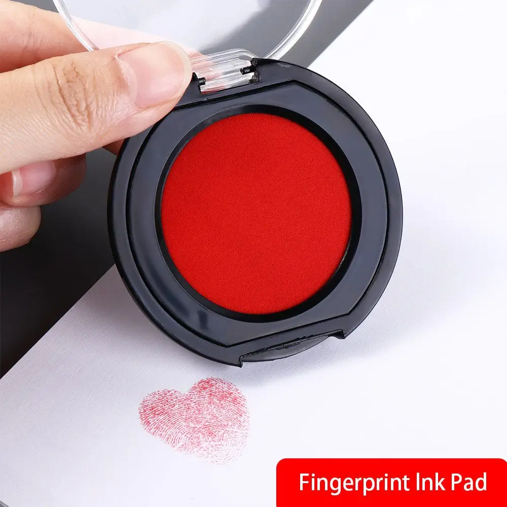 Vermelho azul preto mini almofada de tinta de impressão digital de secagem rápida para notário almofada de tinta de impressão clara anti-falso assinatura inkpad