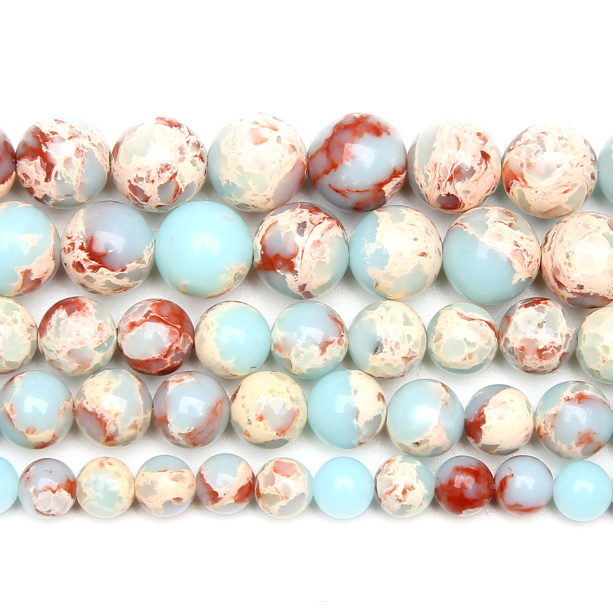 Natural Shoushan Snakeskin Stone Round Loose Beads 4 6 8 10 12MM Pick Size for Jewelry Making