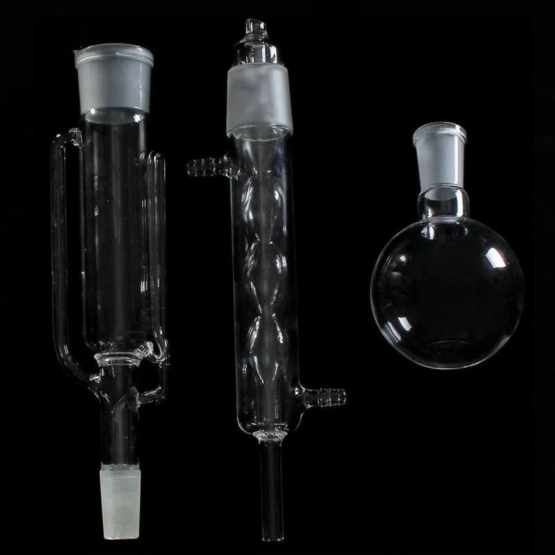 250Ml Glazen Soxhlet Extractor, Extractieapparaat Soxhlet Met Bulbed Condensor, Condensor En Afzuigkap, Laboratoriumglaswerk