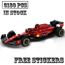 New MOC-138981 W14 And MOC-138621 SF23 scale 1:8 SuperRace Car Model Buiding Creators Block Bricks Toys Kids Birthday Gifts