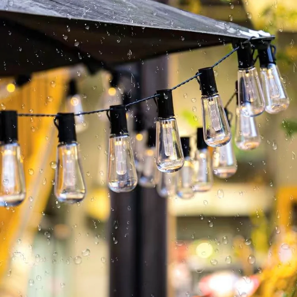 Solar Powered Papaya Lamp Retro Edison LED Bulb Waterproof Outdoor Garden Decoration Fairy String Lighting