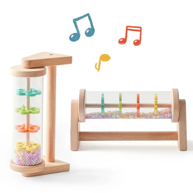 Montessori Baby Regen Stick Regenbogen Sanduhr Regen Musik Rassel Mit Unterstützung Kind Montessori Sinnes Spielzeug BABYS Pädagogisches Geschenk