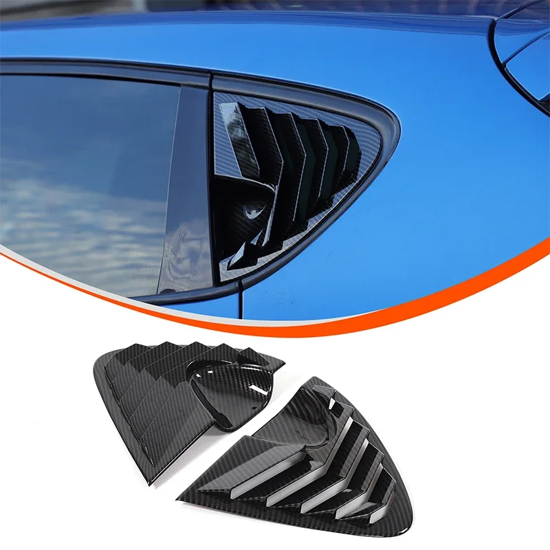 2PCS ABS Glossy Black Rear Side Window Louver Shutter Cover For Seat Leon MK2 1P1 2008-2012 Window Triangle Trim Accessories