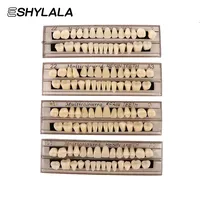 28 Teeth/set Resin Denture Teeth 3d Shade Guide Color Comparator Mirror Dentistry Cold Light Teeth White Bleaching Dental Plate