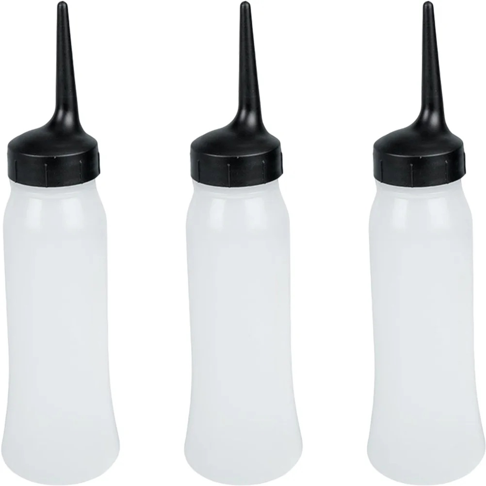 

3 Pcs Dry Cleaning Bottle Hair Dye Squeeze Bottles Scale Salon Applicator Containers Color Empty