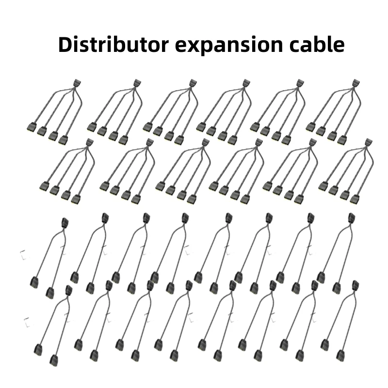 Conector RGB de placa base 1 a 1, 2, 3, 4, 5, 5V, 3 pines, sincronización ARGB, Cable de extensión divisor de HUB RGB para ASU