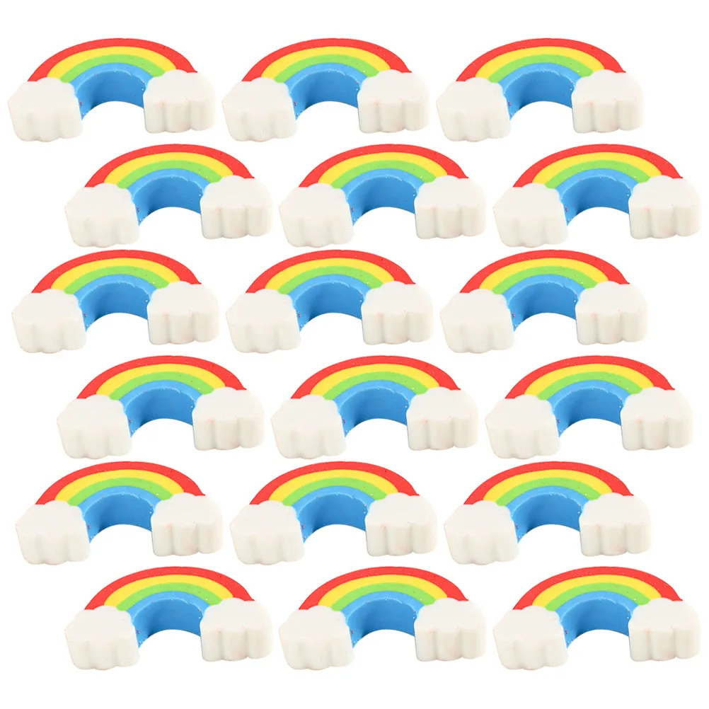 

100pcs Rainbow Erasers Cute Cartoon Mini Portable Kids School Office Drawing Supplies TPR Material Smooth Clean Erase Pencil