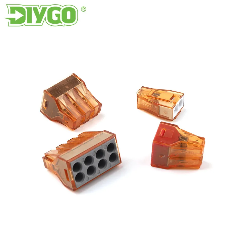 

25/50/100pcs Push in Terminal Block Led Light Connector Lever1.5-4 AWG 16-12 2/4/6/8 Port Quick Compact Electrical Connectors