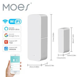 MOES Tuya WiFi Door Window Sensor Smart Home Wireless Door Detectors Door Magnetic Automation With Alexa Google Home