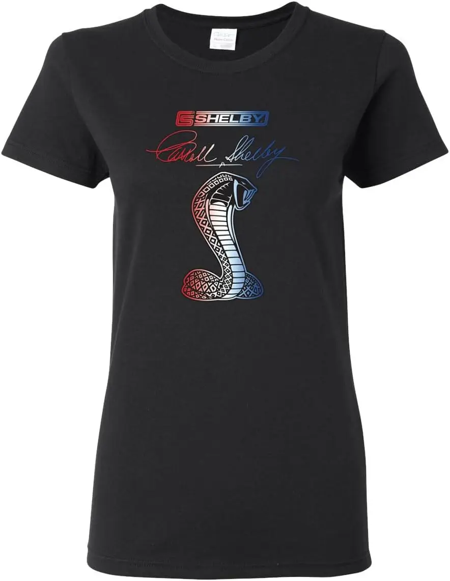 Shelby Cobra USA Logo Emblem Powered by Ford Motors Cars and Trucks Womens Graphic T-Shirt