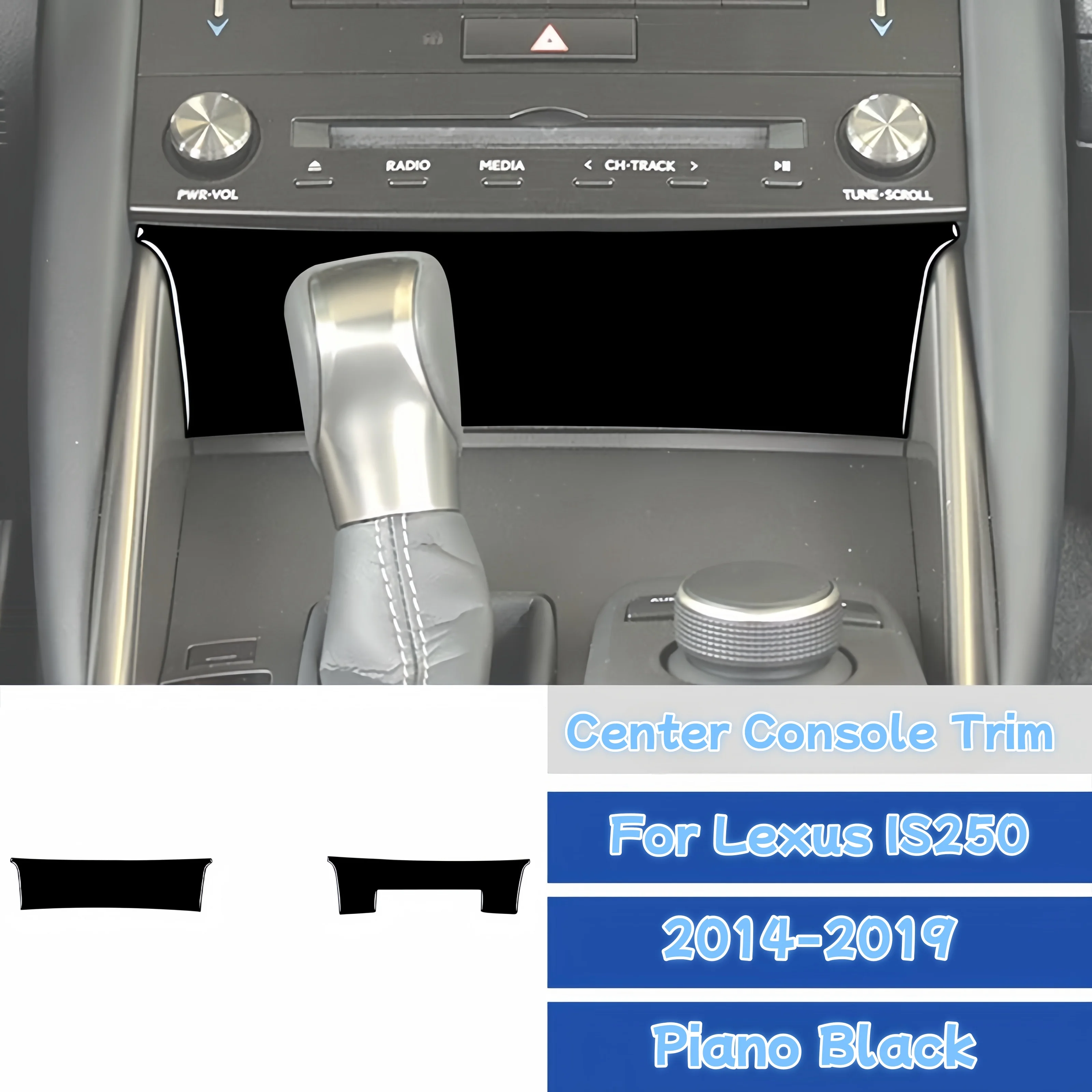

For Lexus IS250 2014-2019 Piano Black Car Interior Central Control Storage Button Panel Cover Protective Trim Sticker Accesorios