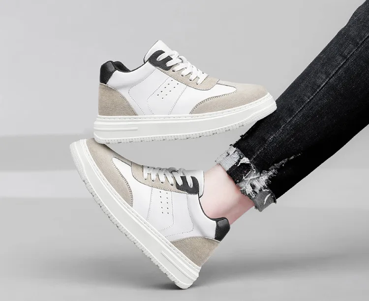 Middle sized Mens Shoes Waterproof durable Breathable High quality Casual Mens heightening shoes Increase by 4/6/8 centimeters